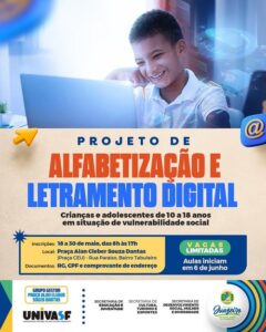 Prefeitura de Juazeiro abre inscrições para curso de alfabetização e